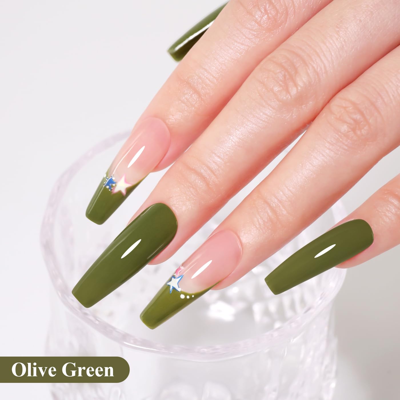 Imtiti Green Gel Nail Polish, Olive Green Gel Polish Autumn Winter Soak Off UV LED High Gloss Art Manicure Salon DIY Design 10ML