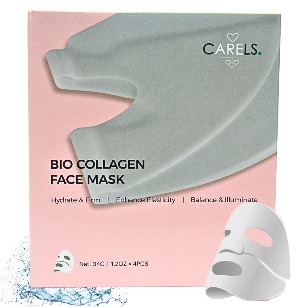 Bio Collagen Face Mask – Deep Collagen Overnight Mask, Hydrating Collagen Face Mask– Overnight Skincare Treatment for Women & Men – Moisturizing Facial Sheet Mask