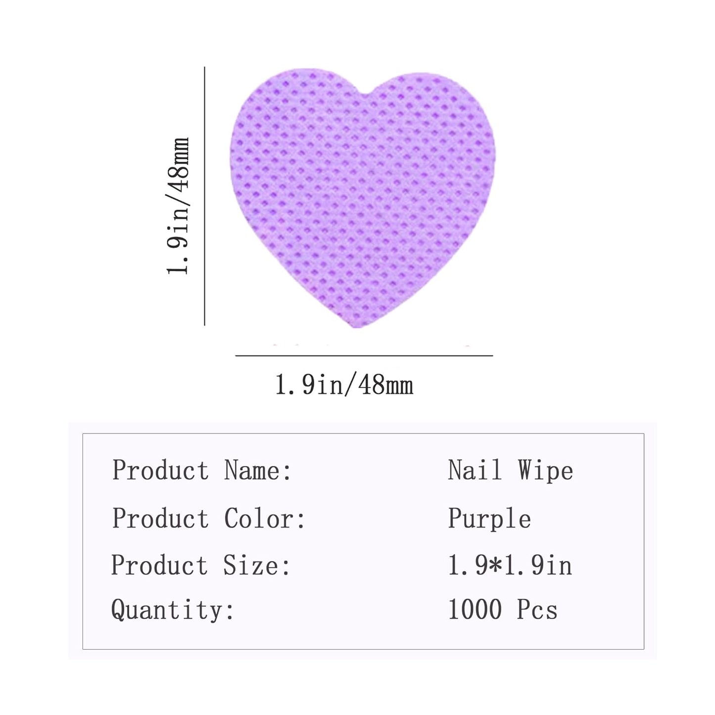 1000 PCS Nail Wipes, Lint Free Nail Polish Remover Wipes for Lash Extension, No Lint Eyelash Extension Glue Wipes, Absorbable Eyelash Extension Glue Cleaning Wipe for Gel Nail Polish Remover, Purple