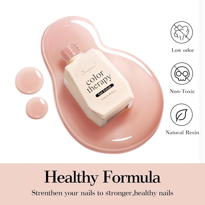 Sheer Nude Pink Gel Nail Polish LED UV Gel Soak Off Clear Elegant French Manicure Jelly Nail Polish Varnish 15ml for Home Salon Nail Art DIY X09
