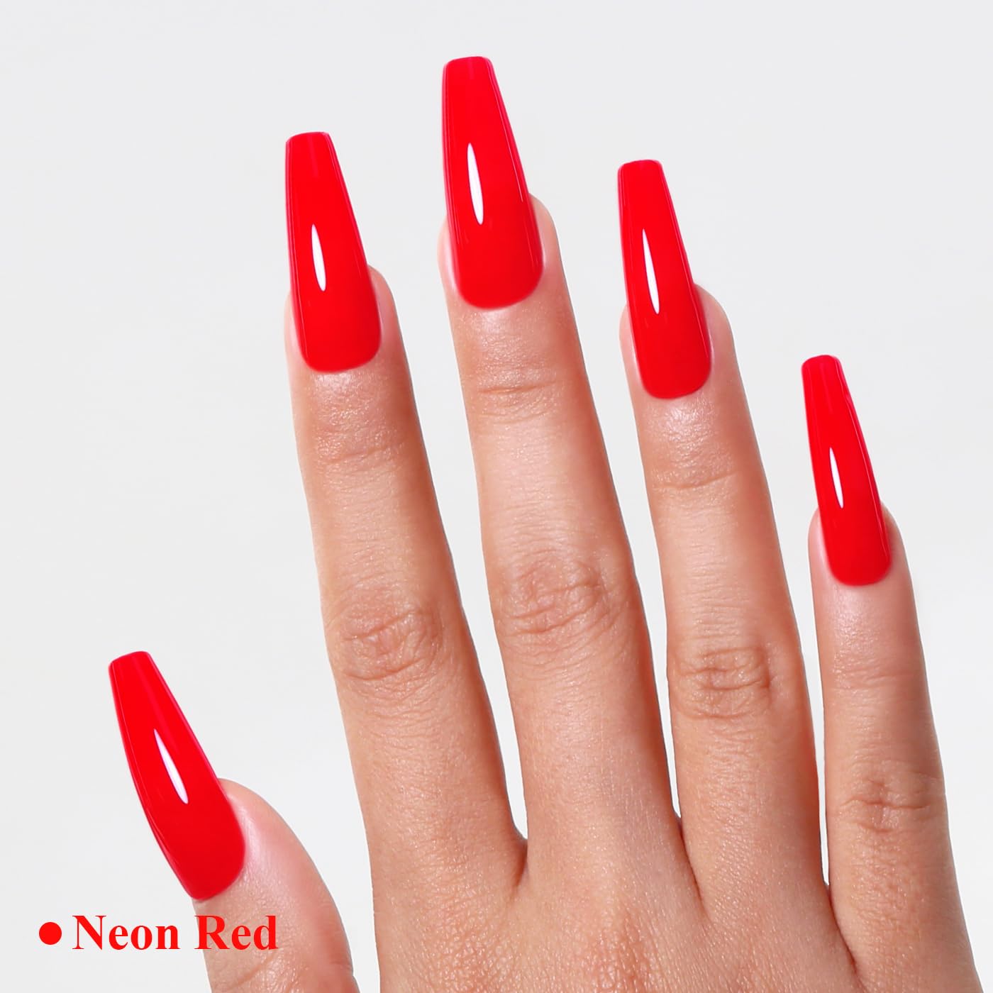 Imtiti Neon Gel Nail Polish, Neon Red Nail Gel Polish High Gloss Soak Off UV LED Spring Summer Nail Art Manicure Salon DIY Design 10ML