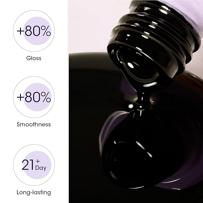 Gellen Black Gel Nail Polish, 18ml Soak Off High Glossy Pure Black Gel Polish for Nails, Need Cured Under UV light for Salon at Home DIY