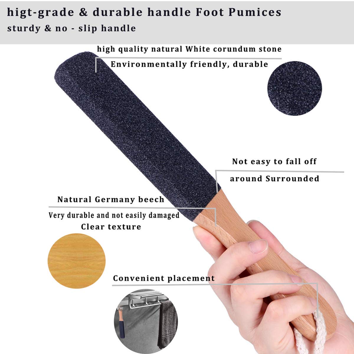 Foot File Callus Remover Foot Scrubber,Professional Pedicure Foot Rasp Removes Cracked Heels,Dead Skin,Corn,Hard Skin,Pumice Stone for Scraper File Brush Tools for Wet and Dry Feet