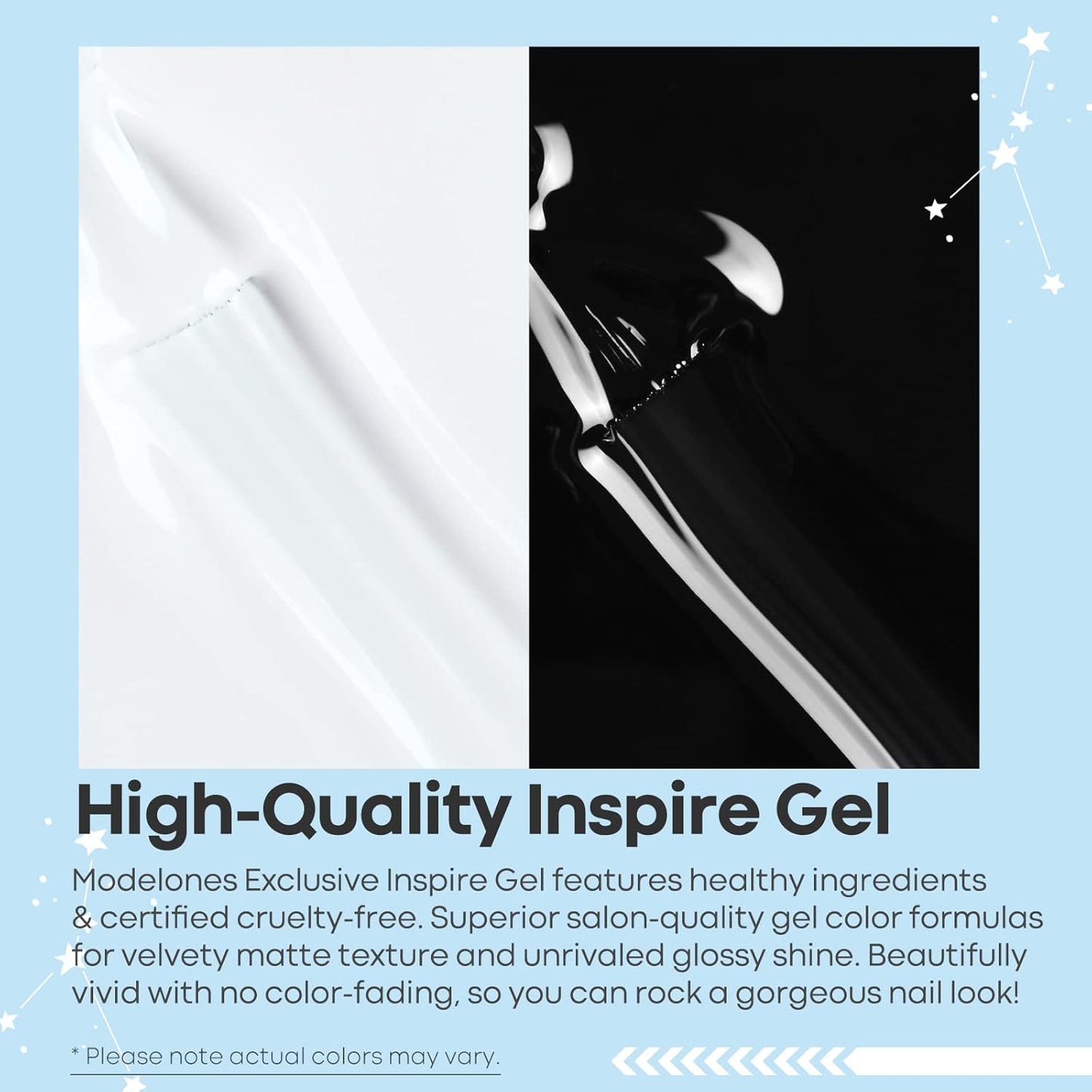 modelones White Gel Polish Black Gel Polish Set 2 Pcs 15ml Black And White Nail Polish Soak Off LED Christmas Nail Art French Manicure Salon Diy at Home Gift for Women Girls