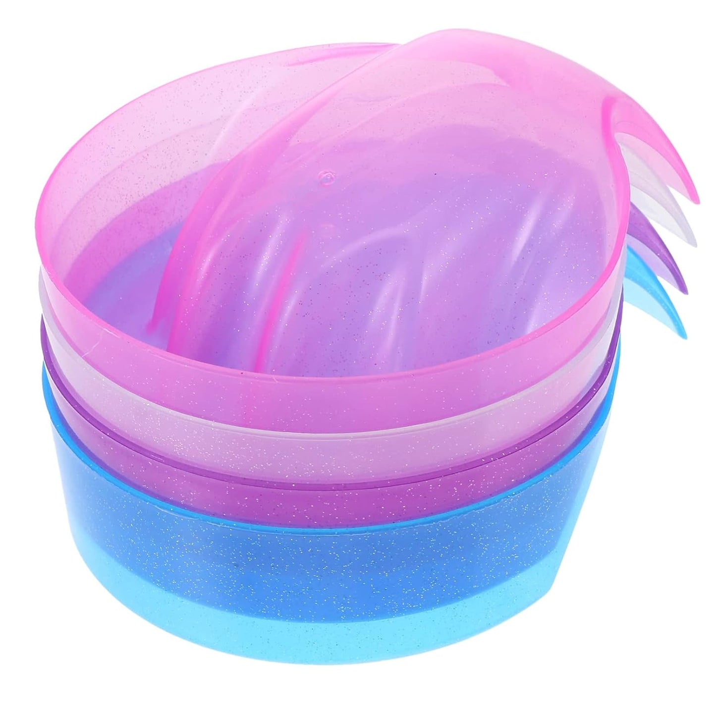 HEALLILY 4Pcs Manicure Bowls Nail Art Hand Soak Bowls Nail Soaking Tray Bowl Manicure Spa Tool for Nail Art Polishing Remover Treatment (Random Color)