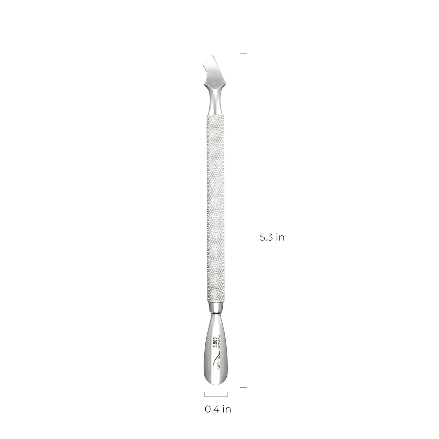 NGHIA Pusher - S-508 (Stainless Steel) | Double–Ended Nail Cleaner and Cuticle Pusher | Premium Quality for Nail Care | Ergonomic Design | Suitable for Professional & Home Use