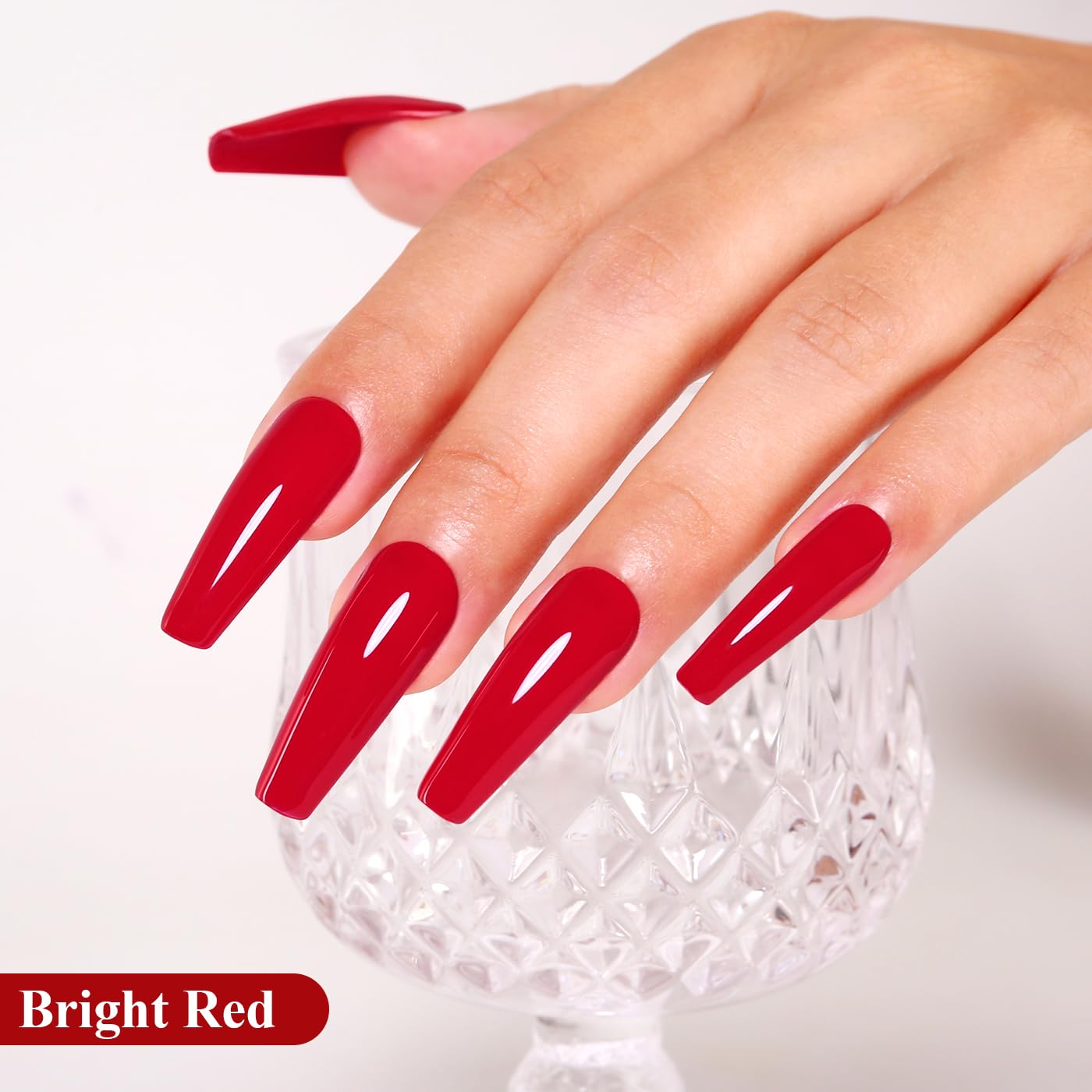 Imtiti Red Gel Nail Polish, Deep Red Gel Polish High Gloss Soak Off UV LED Nail Gel Polish Autumn Winter Gel Polish Nail Art Manicure Salon DIY Design Gel Nail 10ML