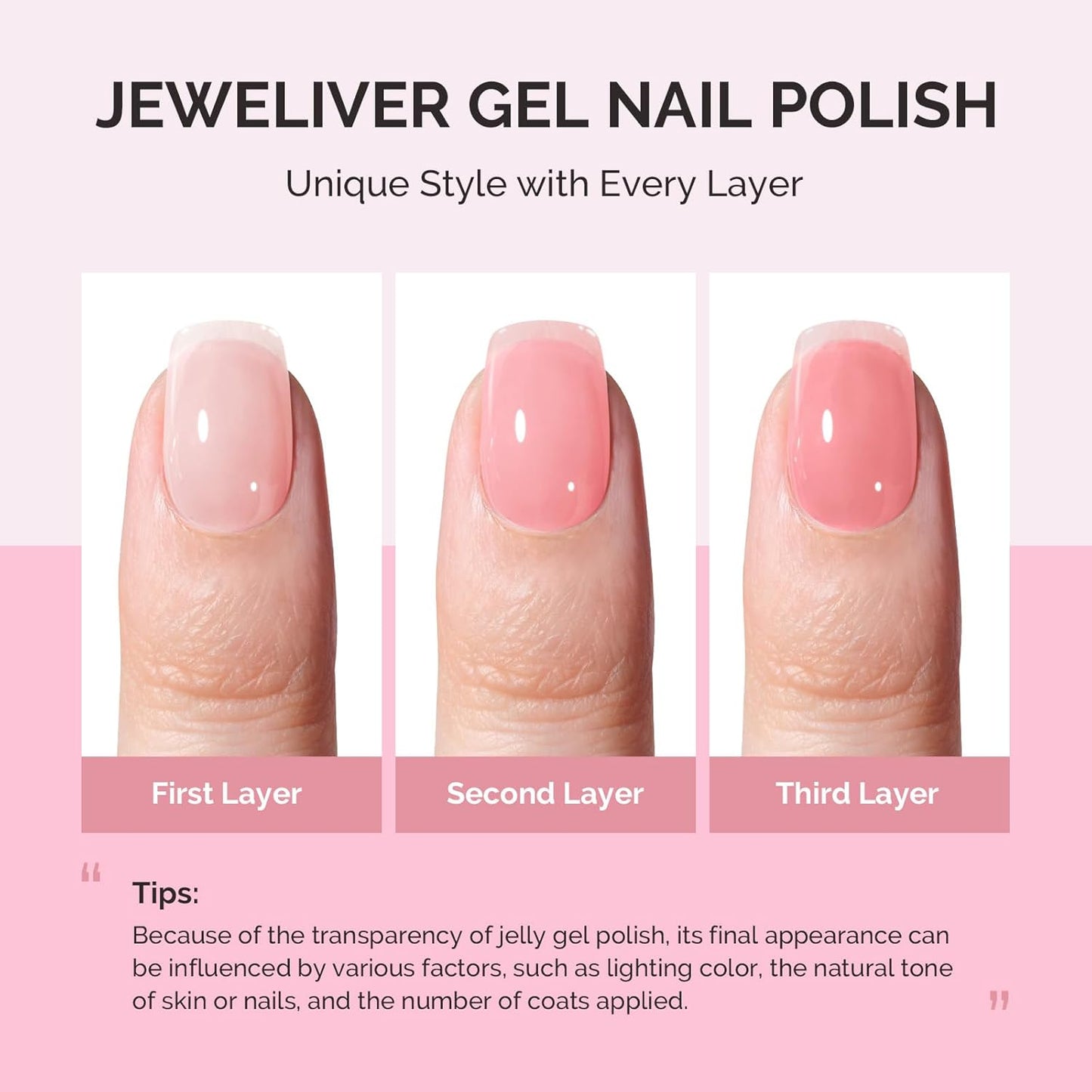 MelodySusie Jeweliver Gel Nail Polish, 0.5Fl.oz Rose Pink Milky Gel Polish Nude Pastel Color Soak Off UV LED Light Cure Gift for Women Manicure Nail Art DIY at Home JM18