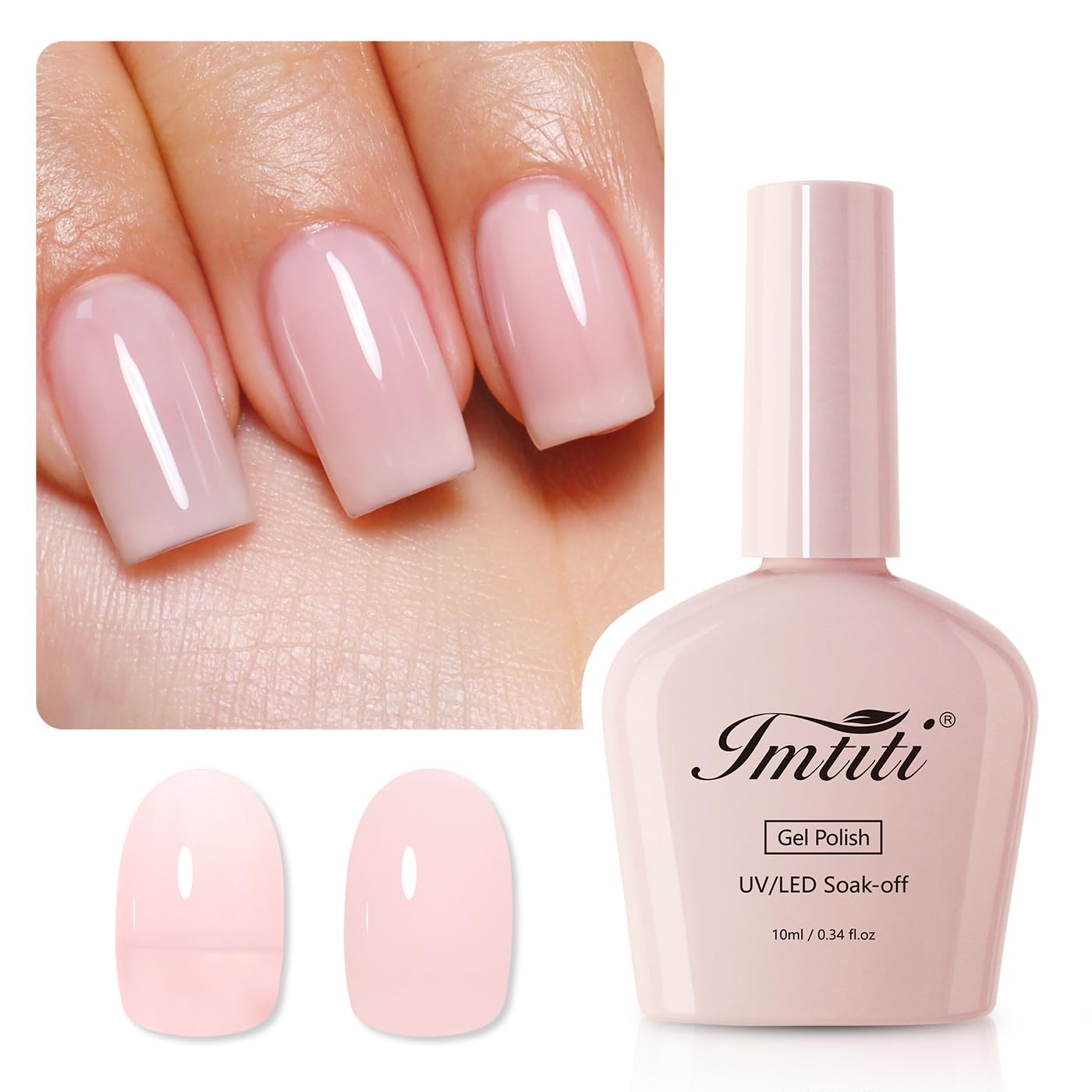 Imtiti Jelly Gel Nail Polish - Nude Sheer Spring Summer Translucent Gel Polish Nail Art Manicure Salon DIY Design Kit 10ML