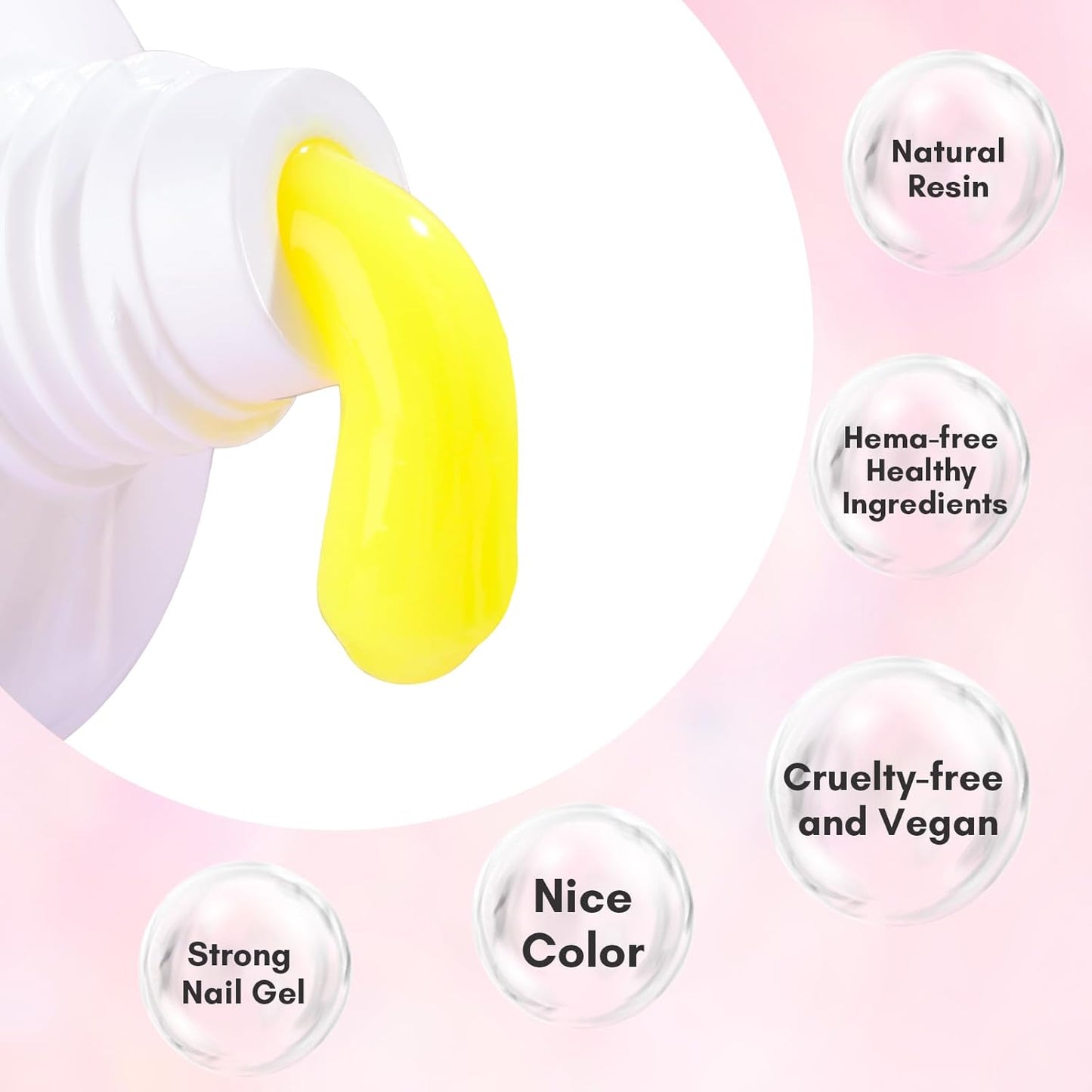 Makartt Poly Nail Gel-50ML Large-Bright Yellow Color, Strong Builder for Extension Overlay Strengthener 3D Diy, Multifunctional, Long-lasting for Nails French Manicures Home Salon-Sunny Side Up