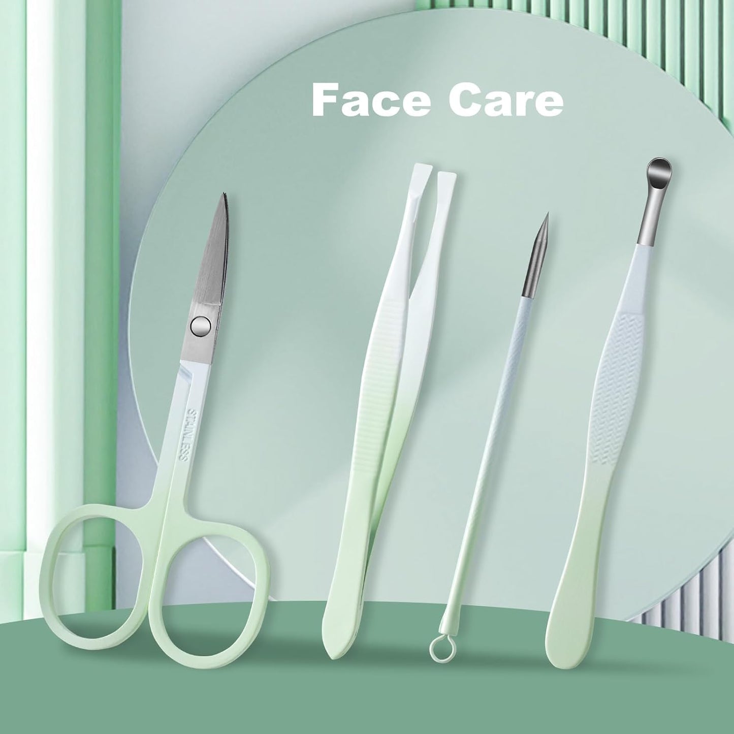 Manicure Set, 10 pcs High-Carbon Steel Nail Clippers Set, Portable Mini Manicure and Pedicure Kit, Travel Grooming Nail Kit with Leather Bag for Men and Women