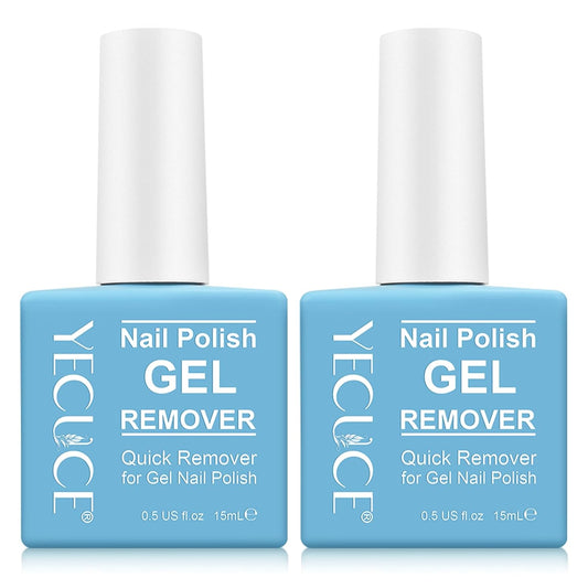 2 PCS Gel Nail Polish Remover, Nail Polish Remover Gel Polish Remover for 2-3 Minutes Quick & Easy Remove No Need for Foil, Soaking or Wrapping