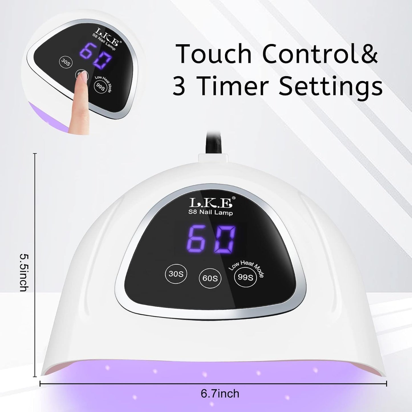 UV Nail Lamp, LKE 72W UV LED Nail Lamp Nail Dryer UV Light for Nails with 3 Timer Setting & LCD Touch Display Screen for Home and Salon Use