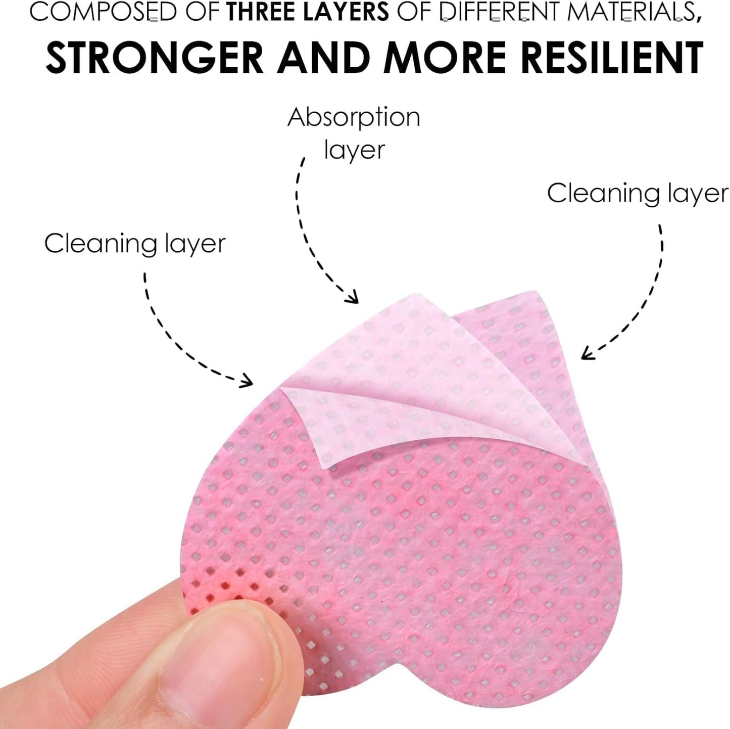 200 Pieces Nail Cotton Pads,1 Pull-Down Pump Dispenser Bottle, Super Absorbent Soft Non-Woven Eyelash Glue Wipes, Nail Polish dehumidifier for Eyelash Extension Products and Nail Oil Bottle (Pink)