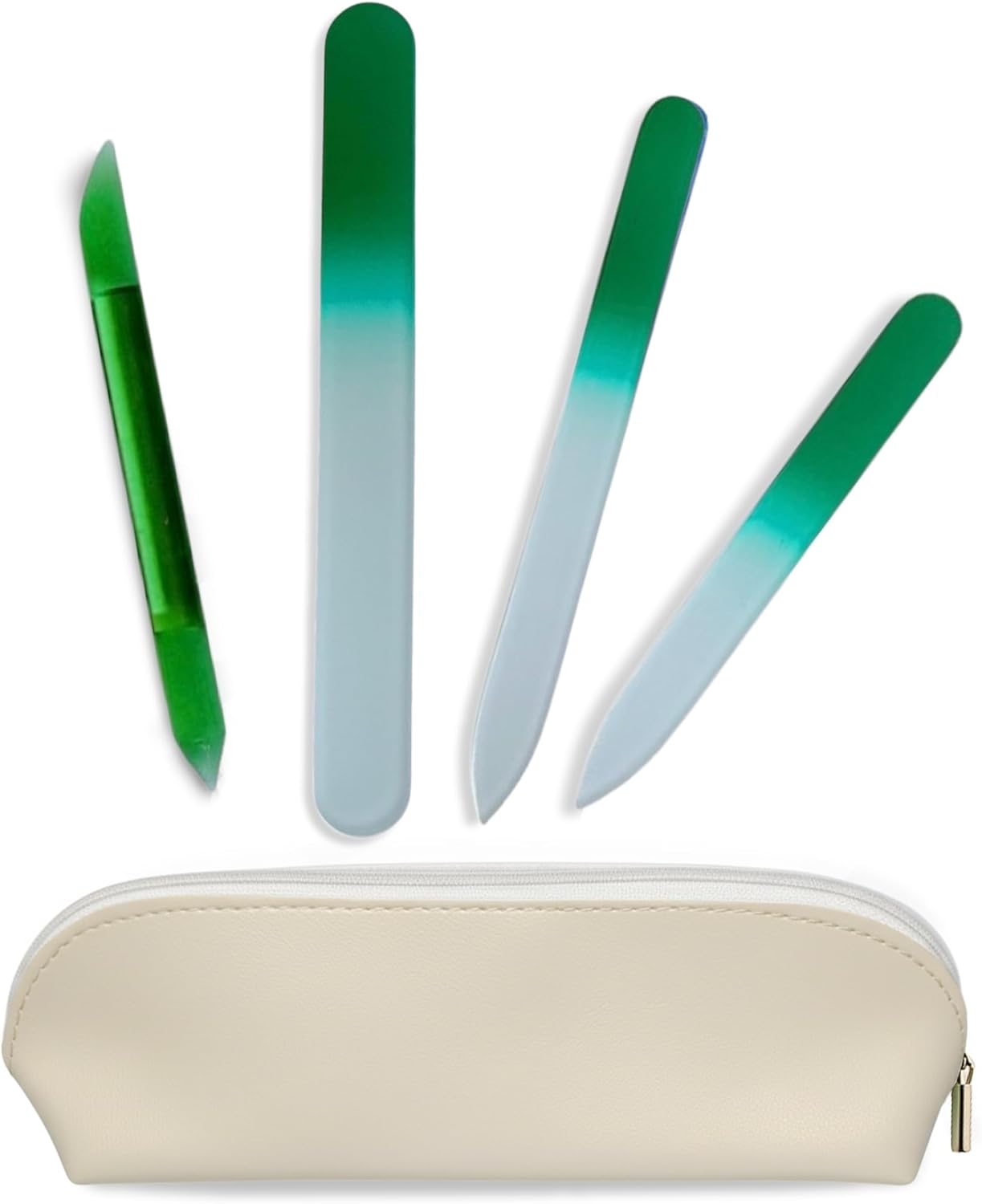 Alban Czech Glass Nail File Parent (Green & Green Manicure, 5, Count, 180/240 Grit)