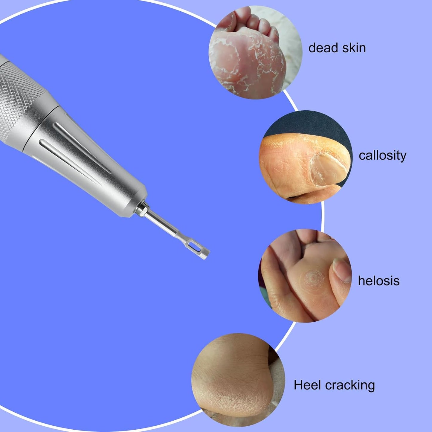 Stainless steel Corn Remover Drill Bit Medical Pedicure Faster Removal Cracked Skin Foot Callus Cuticle Cutter Rotary Bits Tool Sanding Polishing Head,Feet Filing Nails for Manicure (2.8mm)