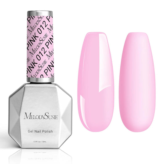 MelodySusie Thick Macaron Pink Gel Nail Polish,0.5 Fl Oz Nails Soak Off UV LED Funny Bunny Creamy Pink Gel Polish Gift for Women Nail Art Manicure Salon DIY Nail Design-012