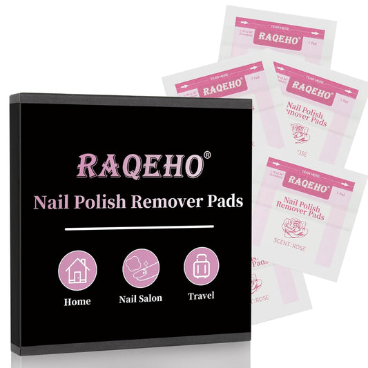50 Nail Polish Remover Pads - Nail Wrap Wipes for Nail Polish Removal Lint Free Travel Nail Wipe Soak Off Fingernail Remover Pad Individually Wrapped Nail Paint Removal for On The Go Home Use