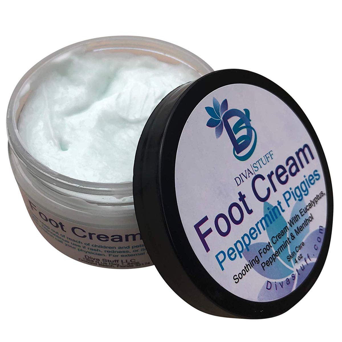 Diva Stuff Peppermint Piggies Soothing Foot Cream w/Eucalyptus, Peppermint & Menthol (Pack of 2)