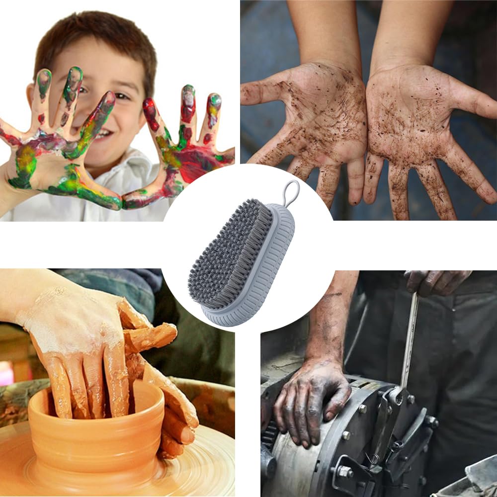 Nail Brush for Cleaning Fingernails, Heavy Duty Nail Scrubber Brush Hand Cleaning Brush, Mechanic Hand Nail Cleaning Brush for Men&Women, Laundry Cloth Shoe Cleaning Brushes