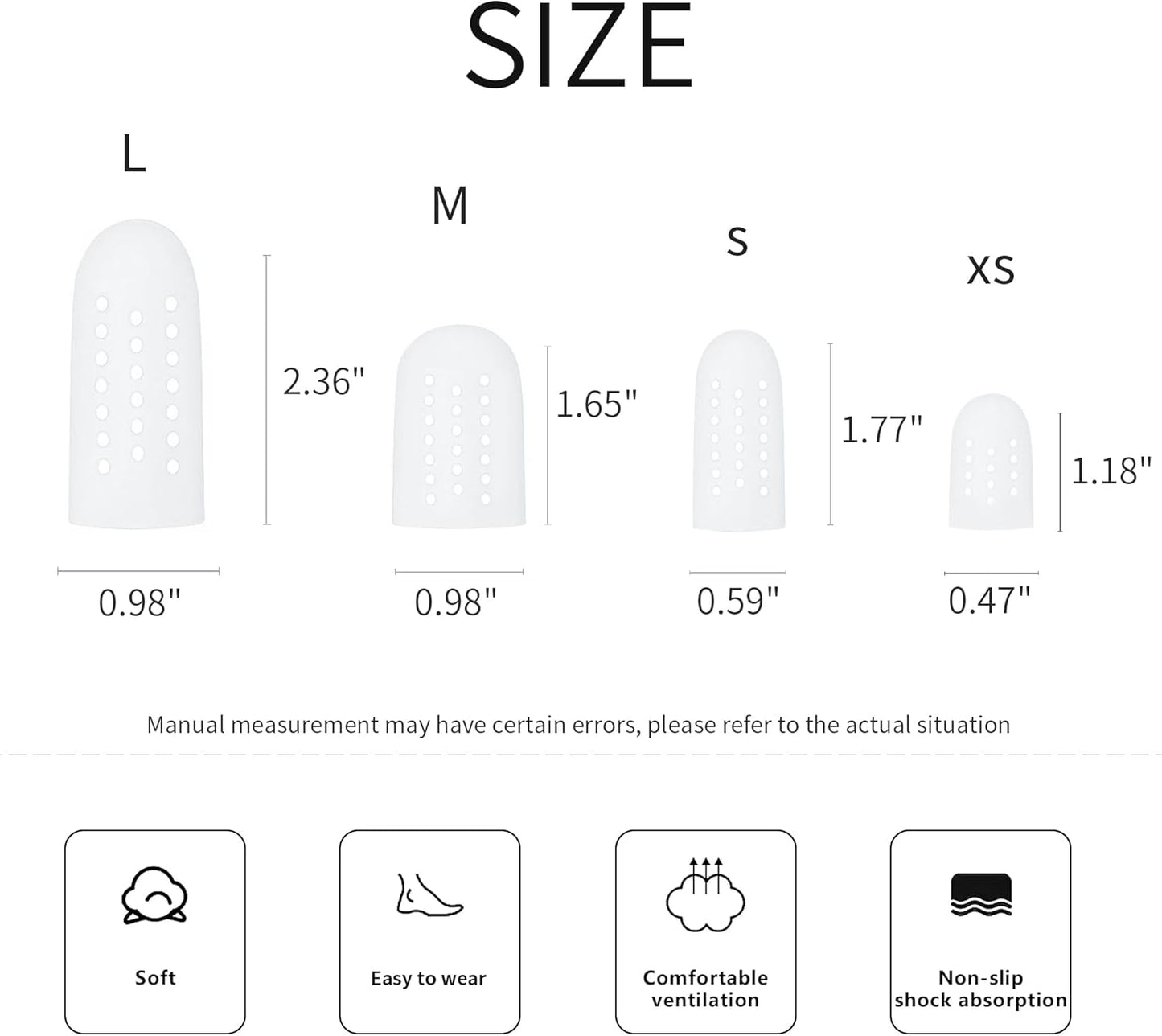 8 Pairs Big Toe Protector Gel Hammer Toe Cap Silicone Toe Cover Sleeves with Holes Breathable Toe Sleeves for Blisters Corns Ingrown Toenails Reduce Friction Calluses