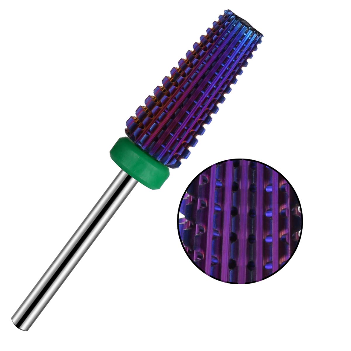 Lavinda 5 in 1 Coarse Grit Nail Drill Bit Heavy Duty Carbide Tungsten for Fast Acrylic Gel Removal Left Right Hand Use Pro Nail Tech Tool 3/32" (Coarse, Purple)