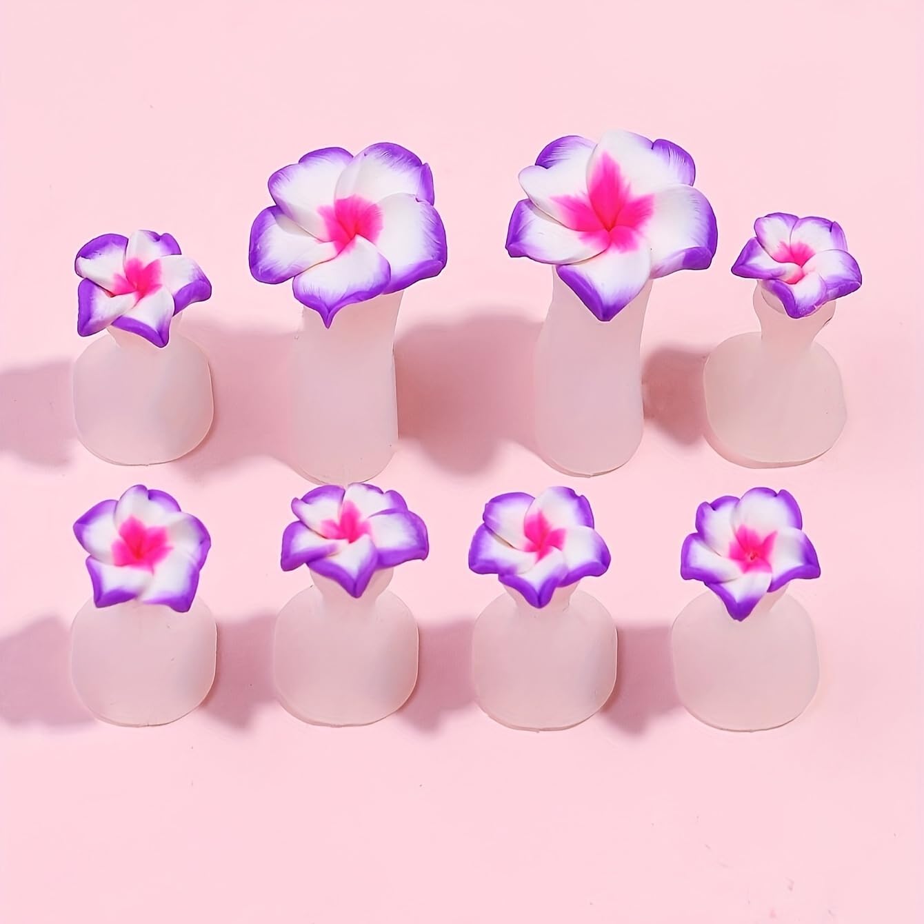 16pcs Flower Toe Separator, Toe Nail Separators, Toes Dividers Pedicures Nail Art Tools(8pcs White Flower+8pcs Purple Flower)