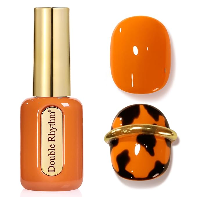 Double Rhythm 0.50 OZ Gel Polish Hema Free Same Color Same Bottle Golden Round Translucent Neutral Natural Milky 15 ML Jelly UV Polish Art DIY at Home (Burnt Orange-C1448)