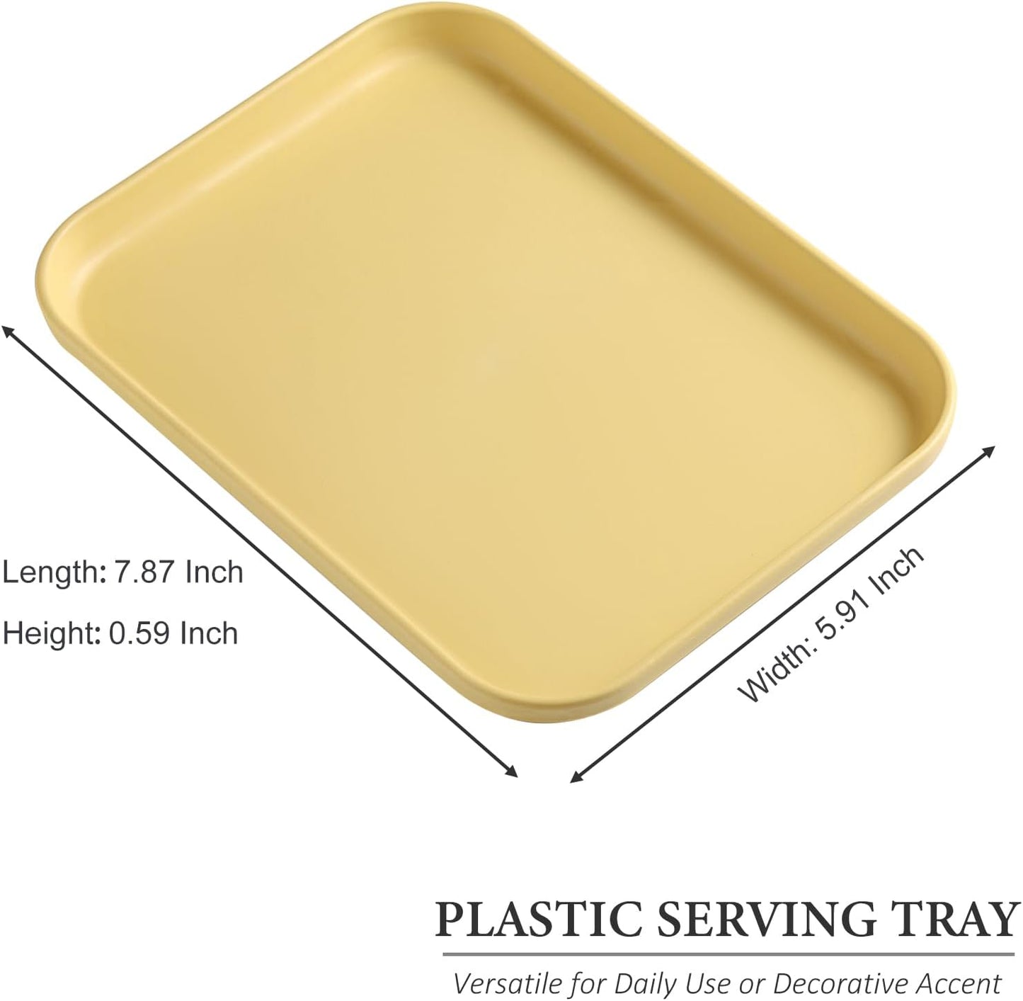 1 Pack Yellow Decorative Serving Tray, Large Manicure Tools Storage Dish, Perfume Jewelry Dinner Placing Plate for Bedroom Kitchen Salon Supplies