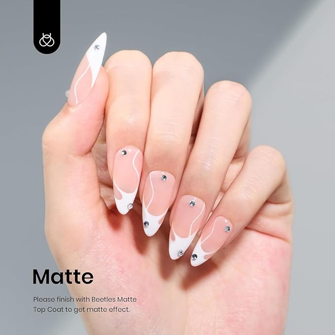 Beetles White Gel Nail Polish,15ml Fall Soak Off UV Gel Polish French Nail Art Manicure Salon DIY Design at Home Gift for Women