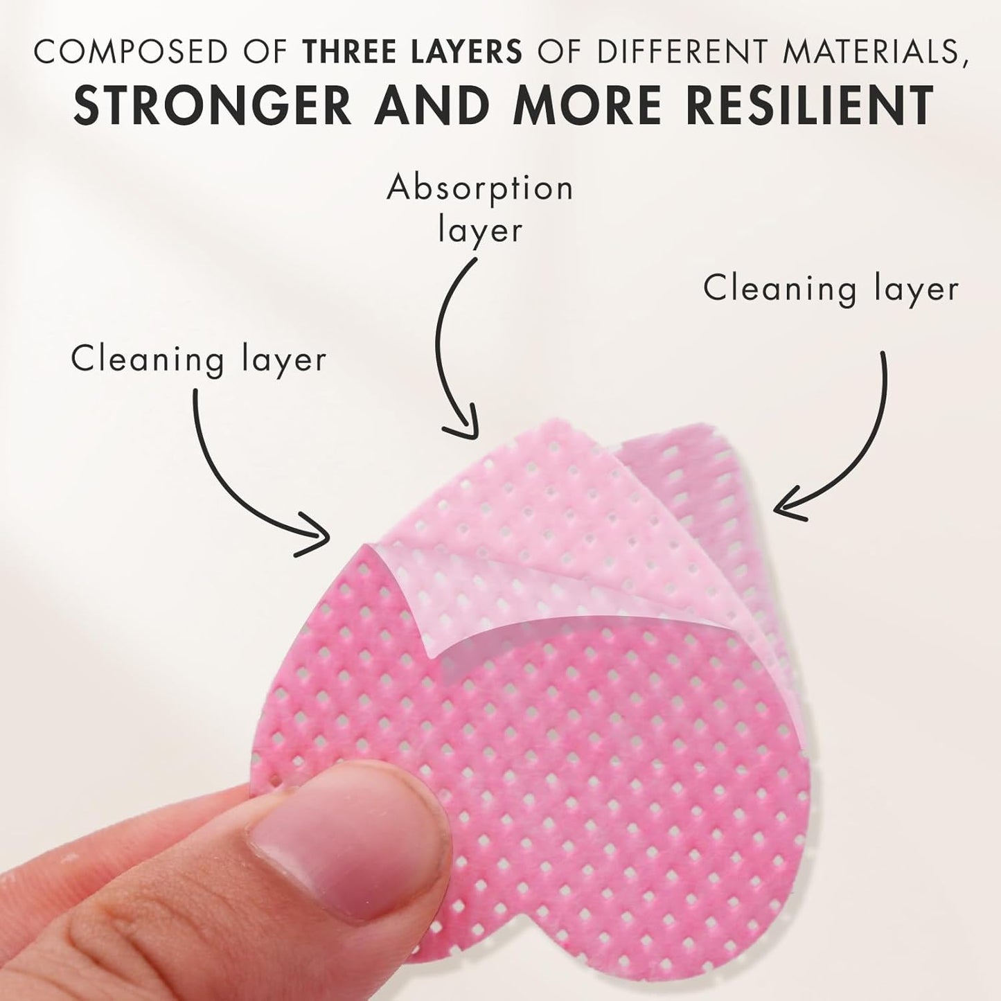 400 PCS Eyelash Extension Glue Wipes - Lint Free Non-Woven Fabric for Lash Extension Supplies and Nail Polish Remover (Pink)