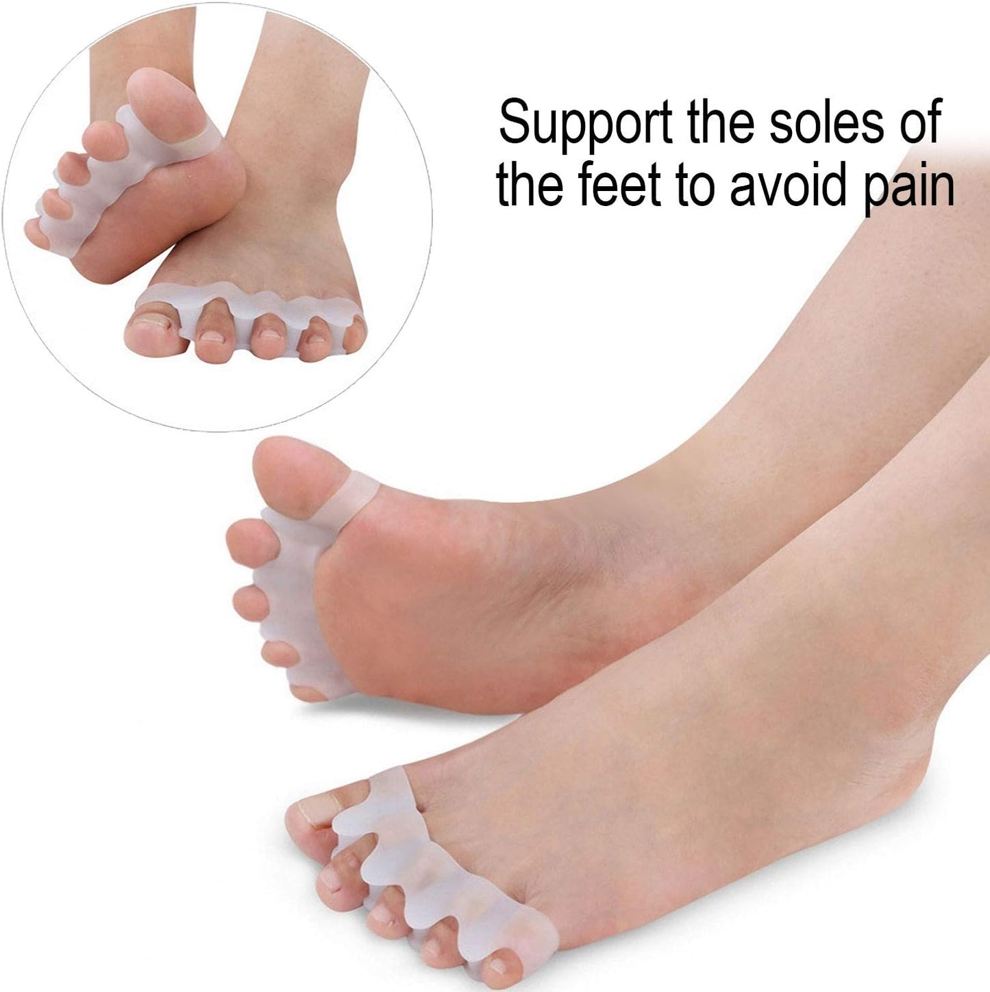 2 Pair Toe Separators for Bunions Correction Adult, Gel Toe Spacers for Overlapping Toes, Toe Spreader Soft Silicone Toe Stretcher for Plantar Fasciitis Overlapping Toes Toe Straightener Pain Relief