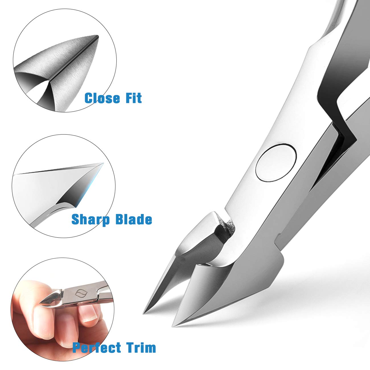 FERYES Cuticle Clipper Professional Manicure and Pedicure Cuticle Remover Tools, Medical Grade Stainless Steel Cutial Cutter, 6mm Jaw- 1 Piece (Silver)