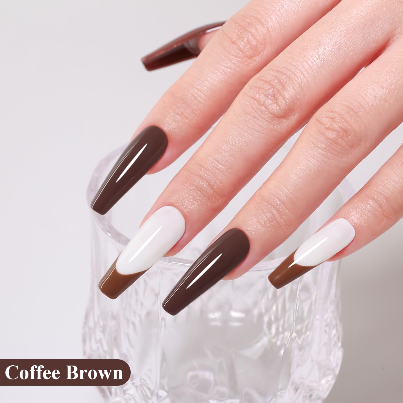 Imtiti Brown Gel Nail Polish, Coffee Brown Gel Polish Autumn Winter Soak Off UV LED High Gloss Art Manicure Salon DIY Design 10ML