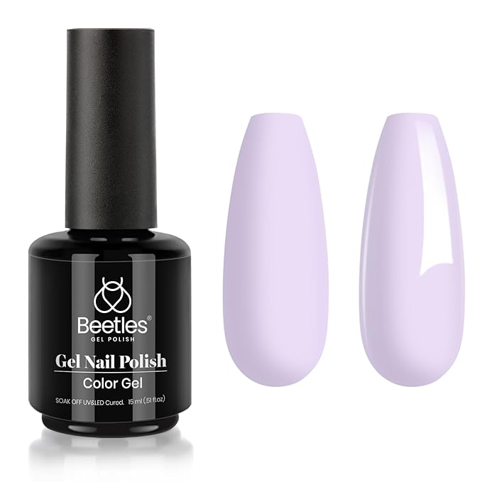 beetles Gel Polish 15ml Lilac Purple Nail Gel Soak Off Uv LED Nail Lamp Gel Polish Nail Art Manicure Salon DIY Home Solid Color Gel Gift for Women Girls