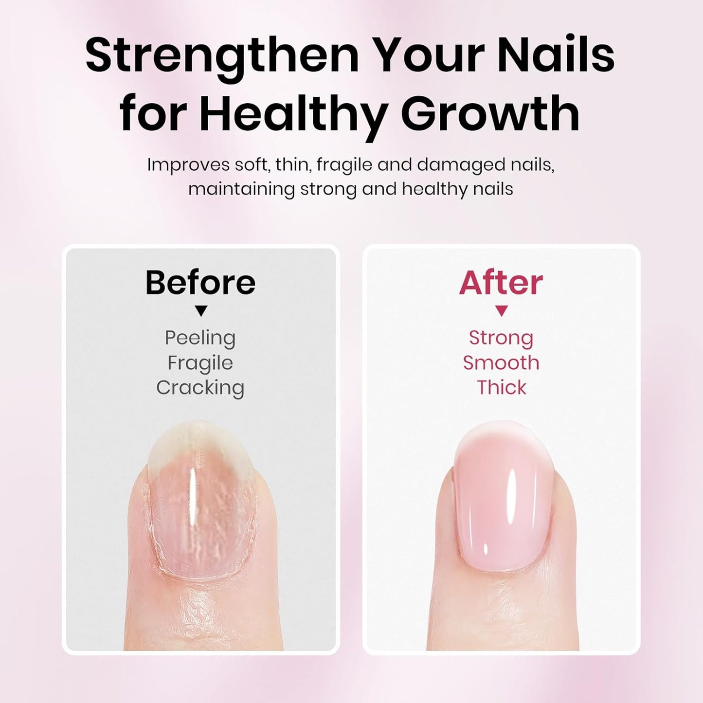 Nail Strengthener, Nail Hardener Extra Strong and Growth, Repair for Thin and Damaged Nails Ridge Filler Sheer Nails Polish 0.54 fl.oz