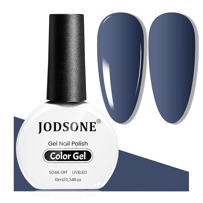 JODSONE Misty Blue Gel Nail Polish 10ml Soak Off LED Gel Polish Blue Haze Nail Color Salon Quality Long-Lasting Vegan & Cruelty-Free Need U V Lamp Curing