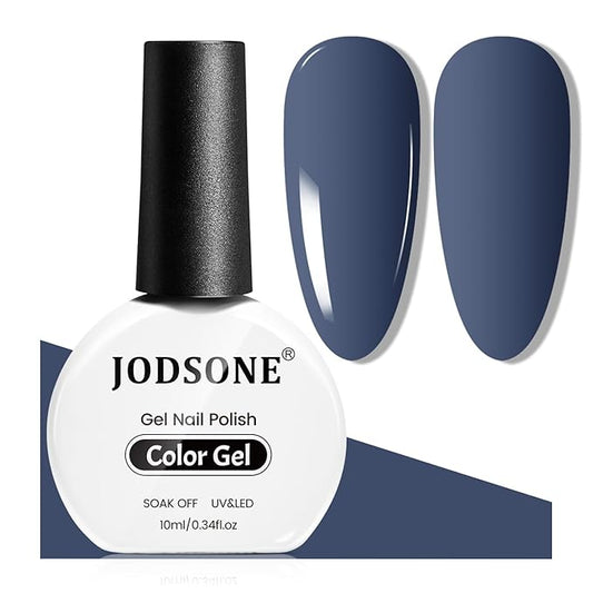 JODSONE Misty Blue Gel Nail Polish 10ml Soak Off LED Gel Polish Blue Haze Nail Color Salon Quality Long-Lasting Vegan & Cruelty-Free Need U V Lamp Curing