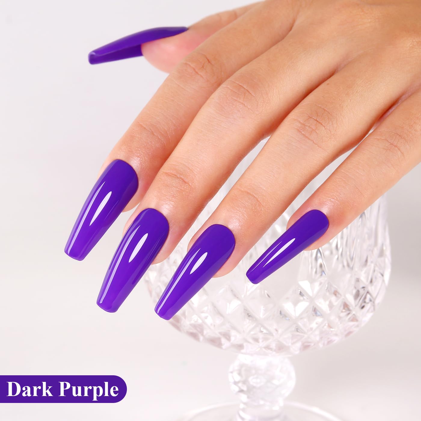 Imtiti Purple Gel Nail Polish, Dark Purple Gel Polish High Gloss Soak Off UV LED Autumn Winter Art Manicure Salon DIY Design 10ML