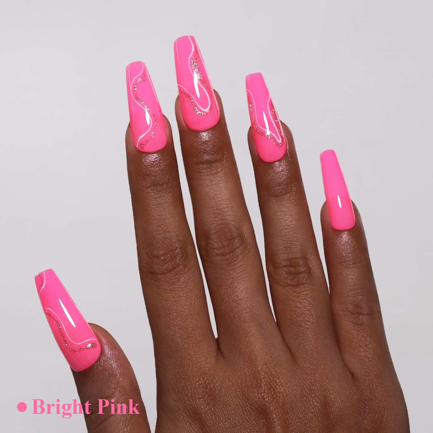 Imtiti Pink Gel Nail Polish, Bright Pink Nail Gel Polish High Gloss Soak Off UV LED Spring Summer Nail Art Manicure Salon DIY Design 10ML