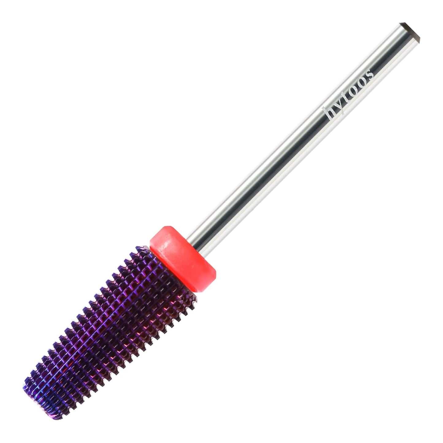 Purple 5 in 1 Nail Drill Bit, 15mm Tapered Drill Bits for Nails, 3/32" Professional Straight Cut Two-way Carbide Nail Bits, Electric Manicure Gel Polish Acrylic Powder Removal Tool, Fine
