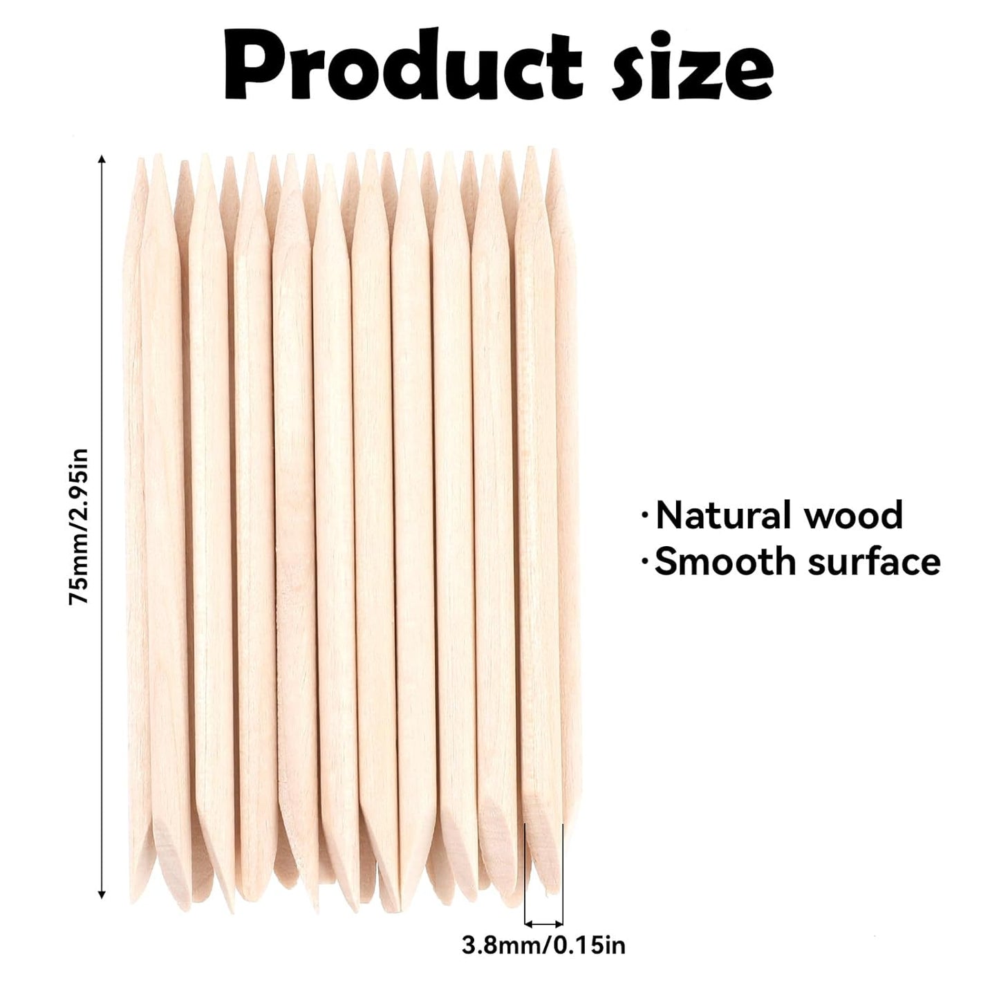 200 Pieces Orange Sticks for Nails Wood Cuticle Pusher Sanding Sticks Double Sided Fine Detailing Sanding Sticks Cuticle Pusher Remover Manicure Pedicure Tool