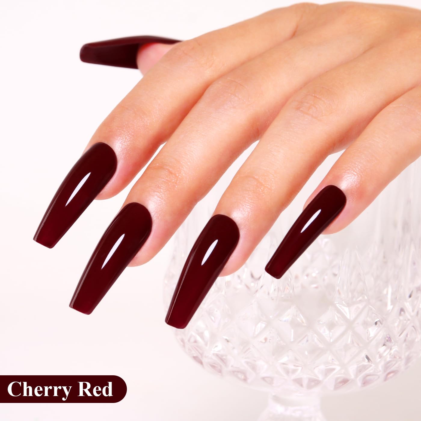 Imtiti Red Gel Nail Polish, Burgundy Red Gel Polish High Gloss Soak Off UV LED Autumn Winter Art Manicure Salon DIY Design 10ML
