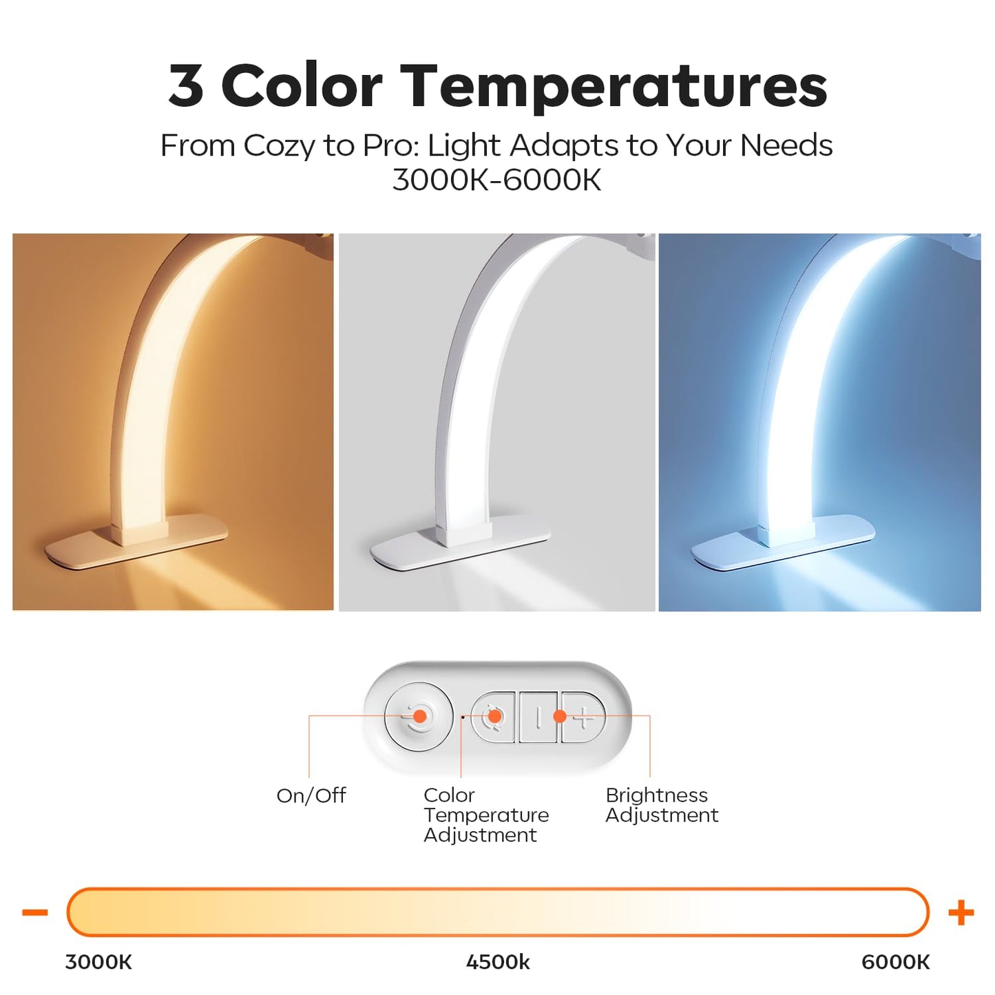 Modelones 29IN Half Moon Light for Nail Desk, 364 LEDs 3 Color Modes Rhinestones Nail Light for Desk with Phone Holder, Foldable Premium LED Lamp for Professional Manicure, Eyelash Extension, Skincare