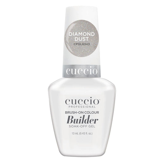 Cuccio Pro Brush-On Colour Builder Soak Off Gel - LED and UV Self-Leveling Lightweight Formula - Camouflages Re-Growth and Corrects Uneven Nail Beds - Base Coat - Diamond Dust - 0.43 oz