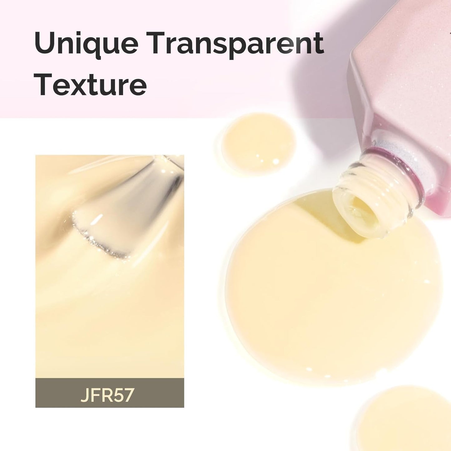 MelodySusie Beige Gel Nail Polish, 0.5Fl.oz Jeweliver Jelly Gel Polish Translucent Plastel White Yellow Neutral Color Soak Off UV LED Gel Polish Nail Art Design Manicure Salon DIY At Home JFR57