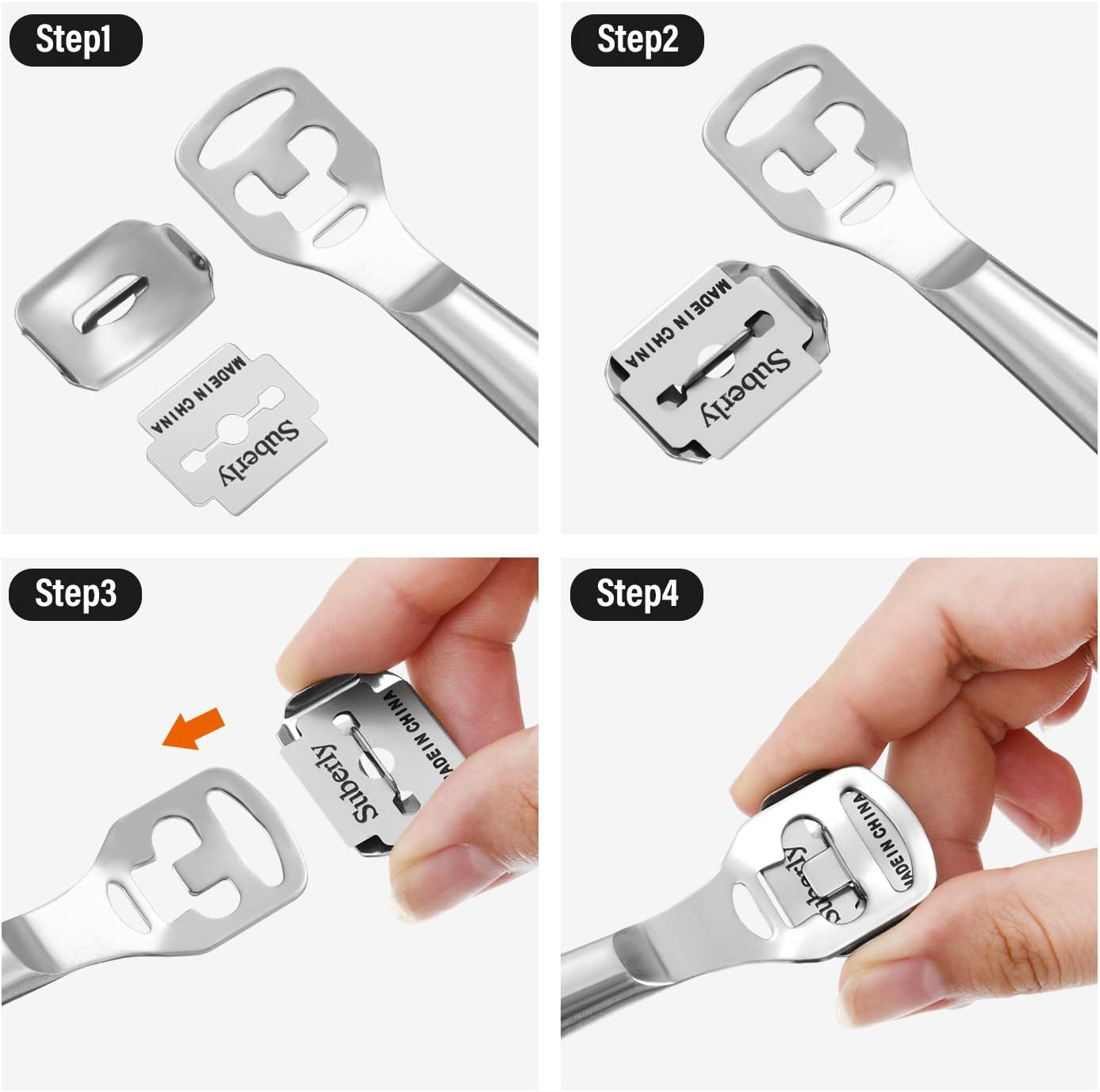 Mudder 120 Pieces Callus Shaver Replacement Blades Corn Plane Stainless Steel Blades Foot Care Tool for Removing Callus