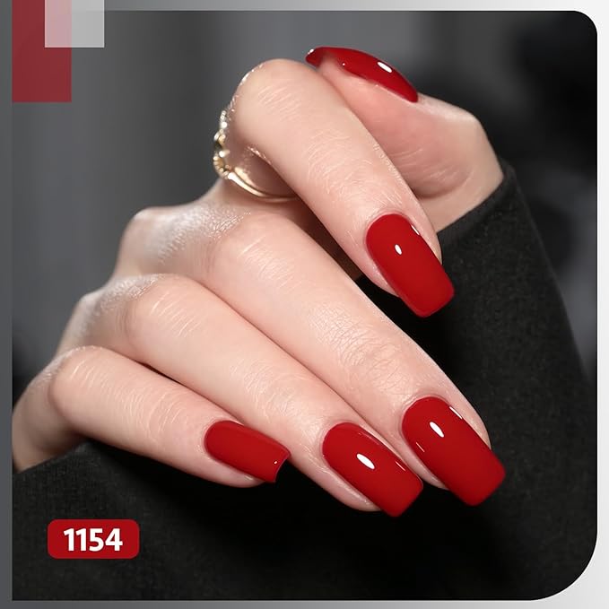 GAOY White Red Black Gel Nail Polish Set, 6 Colors Brown Pink Nude Soak Off UV Light Cure Gel Polish Kit for Salon and Nail Art DIY at Home
