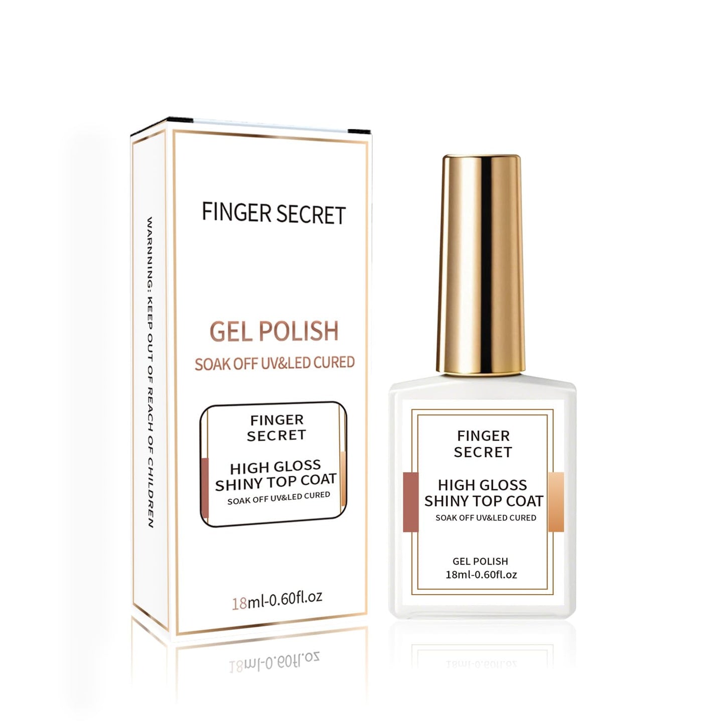 Golden Shiny High Gloss Top Coat - Crystal Sealant with Golden Luster, Clear Gel Nail Polish & Dip Powder Top Coat, Ultra-Glossy & Fast-Drying, 18ml/0.6floz