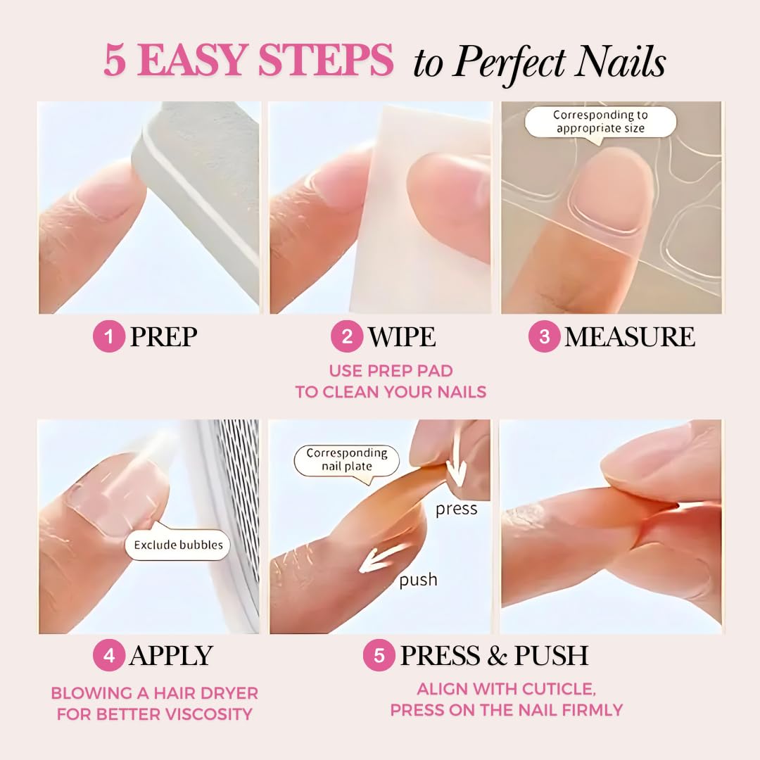 Perfect Look Press On Nails - Velvet Plum | No Glue One-Day Short Squoval Nails, Glossy Deep Purple Nails for Daily Wear - 24 Pcs Nail Kit with Adhesive Tabs